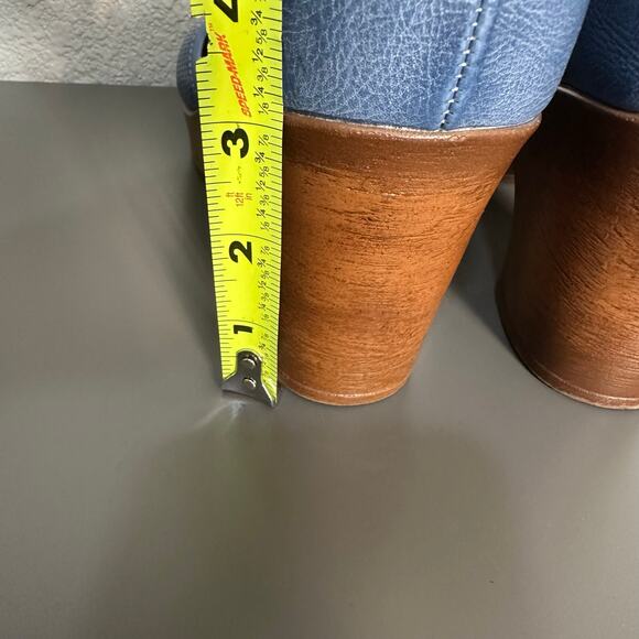 B.O.C. Gia Platform Heeled Mary Jane Clog Blue Perforated Faux Leather Size 10 - Picture 10 of 11